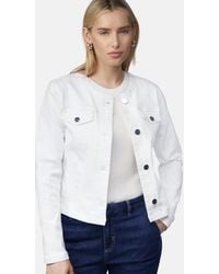 Comma, - Blusenblazer Taillierte Jeansjacke mit Waschung - Lyst