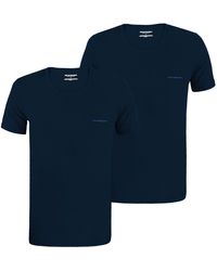 Emporio Armani - Crew Neck T-Shirt Stretch Cotton mit Logo auf der Brust - Lyst