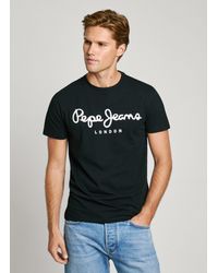 Pepe Jeans - T-Shirt mit Markenprint vorne - Lyst