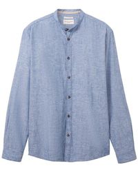 Tom Tailor - T- cotton linen shirt, leasure blue chambray - Lyst