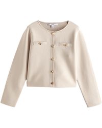 Next - Kurzjacke Elegante, gestrickte Jacke mit Rundhalsausschnitt (1-St) - Lyst