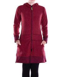 Vishes - Kapuzenfleecejacke Lange Kapuzenjacke Fleece Hippiemantel Übergangsjacke Hippie - Lyst