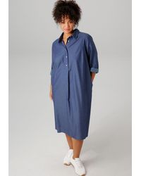 Aniston PLUS - Jeanskleid mit Hemdkragen - Lyst
