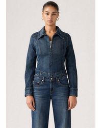 Levi's - Jeansjacke Stretch Fitted Trucker Mit Stylischem Hemdkragen - Lyst