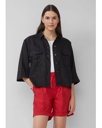 S.oliver - Langarmbluse Leinen-Overshirt im Relaxed Fit mit weiten 3/4-Ärmeln - Lyst