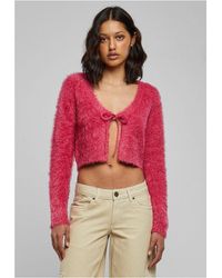 Urban Classics - Hoodie Ladies Tied Cropped Feather Cardigan - Lyst