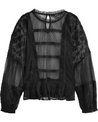 Next - Blusenshirt Transparente hochgeschlossene Spitzenbluse (1-tlg) - Lyst