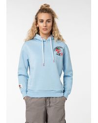 Sublevel - Kapuzenpullover mit Sommer-Backprint und Kapuze - Lyst