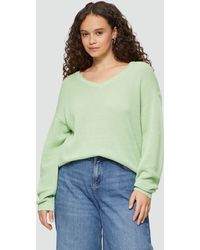 QS - Strickpullover Pullover mit Strukturmuster und V-Ausschnitt - Lyst