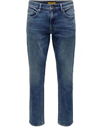 Only & Sons - 5-Pocket- Hose Regular-Fit-Jeans Weft mit verdecktem Button - Lyst