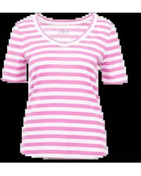 efixelle - T-Shirt Ringelshirt mit V ZAIDA pink - Lyst