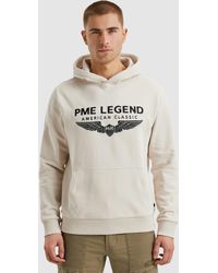 PME LEGEND - Kapuzensweatshirt Hooded soft terry with logo mit Logostickerei - Lyst