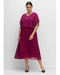 Sheego - Abendkleid Große Größen aus Georgette, mit blickdichtem Unterkleid - Lyst