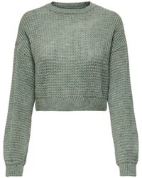 ONLY - Strickpullover ONLMIKANI LS CROP STRUCTURE ONECK C - Lyst