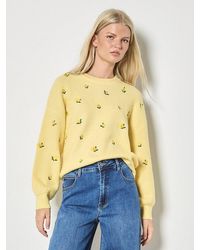 Apricot - Strickpullover Bestickter Pullover Mit Zitronenmuster - Lyst