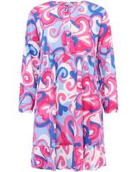 Zwillingsherz - Sommerkleid Kleid Herzen & Kringel in -blau oder pink-orange - Lyst