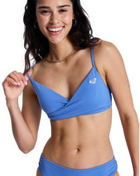 Roxy - Bandeau-Bikini-Top Solid Essentials Wrap Bra - Lyst