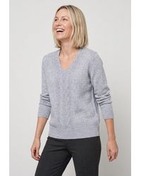 Olsen - Strickpullover Mit V-Ausschnitt Und Langen Ärmeln - Lyst