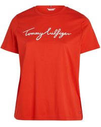 Tommy Hilfiger - T-Shirt CRV REG C-NK SIGNATURE TEE SS Große Größen - Lyst