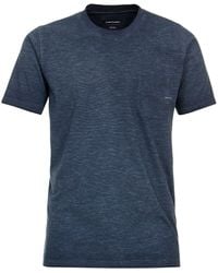 CASA MODA - Rundhalsshirt XXL Vintage T-Shirt blau melange Brusttasche - Lyst