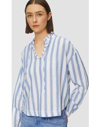 S.oliver - Langarmbluse Bluse mit ü und Glitzergarn Rüschen - Lyst