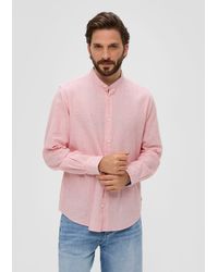 S.oliver - Langarmhemd Regular: Hemd aus Baumwoll-Leinen-Mix - Lyst