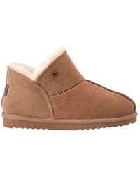 Warmbat - Pantoffel Willow Suede Mit Merino Schaffell Cognacbraun Damen (Kopie) Hausschuh - Lyst