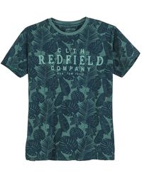 Redfield - Rundhalsshirt Übergrößen T-Shirt grün Alloverprint floral - Lyst
