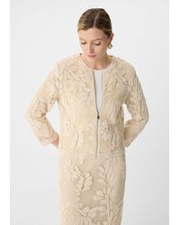 Comma, - Jackenblazer Häkel-Jacke im Boxy Fit mit floralem Muster - Lyst