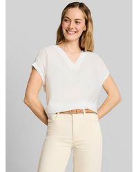 Tom Tailor - Kurzarmbluse Blusen & Shirts Loose Fit Bluse Mit V-Ausschnitt - Lyst