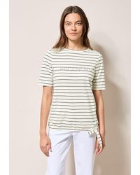 Cecil - T-Shirt Elastiksaum mit Knotendetail - Lyst