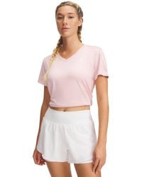 Under Armour - Tech Twist Oberteil Mit V-Ausschnitt. Kurzärmlig Für Damen Prime Weiß - Lyst