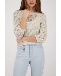 Monari - Strickpullover Pullover Ajour Regular Fit Mit Glänzenden Details - Lyst