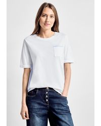 Cecil - T-Shirt aus softem Materialmix - Lyst