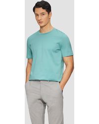 S.oliver - Kurzarmshirt T-Shirt mit Crew Neck aus mercerisiertem Baumwolljersey - Lyst