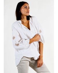 Andijamo-Fashion - Langarmbluse LUNA LACE Aufwendige Stickereien mit Cut-Outs auf den Ärmeln - Lyst