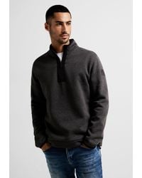 Street One Men - Sweatshirt aus softem Materialmix - Lyst