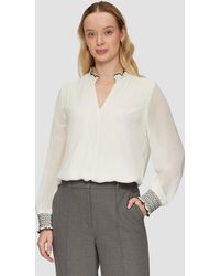 S.oliver - Langarmbluse Elegante Chiffonbluse mit Kontrast-Details Rüschen - Lyst