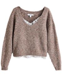 Next - Strickpullover Pullover Und Trägertop Im Lagenlook Mit Spitze (2-Tlg) - Lyst
