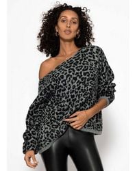 SassyClassy - Strickpullover Pullover Mit Leo-Muster Für Damen Weicher Strickpullover Mit U-Boot Ausschnitt Rosa Hellgrau - Lyst