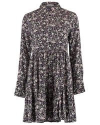 Hailys - Shirtkleid Hemd Kleid Mini Blusen Dress La44rissa (knielang) 5945 in Schwarz - Lyst
