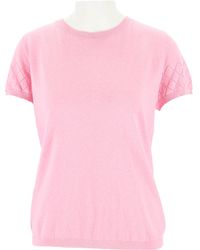 halsüberkopf Accessoires - Kurzarmshirt mit Ajourmuster Uni - Lyst