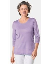 Goldner - 3/4 Arm-Pullover Leichter Ajour-Pullover Mit Rollkante Luftiges Muster Und Feine Rollkante Am Rundhalsausschnitt - Lyst