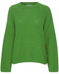 B.Young - Strickpullover Grobstrick Pullover Sweater mit Abgesetzten Schultern 6664 in Grün - Lyst