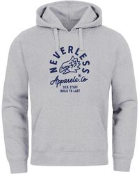 Neverless - Hoodie Adler Print Aufdruck Eagle Motiv Schrift - Lyst