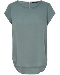 ONLY - Blusenshirt Einfarbige Kurzarm Bluse T-Shirt Oberteil ONLVIC (1-tlg) 4043 in Grün - Lyst