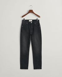 GANT - Verkürzte Slim Fit Jeans in Schwarz - Lyst