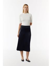 Comma, - Maxirock Midi-Rock aus Satin - Lyst