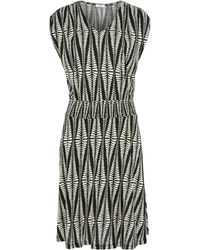 Lascana - Jerseykleid mit breitem Smokbund, kurzes Sommerkleid im Alloverprint, Strandkleid - Lyst