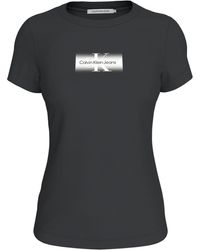 Calvin Klein - T-Shirt OUTLINED CK SLIM TEE mit Logodruck - Lyst